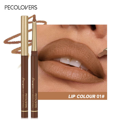 Matte Lippenkonturenstifte in 6 Farben – abgeschrägte Präzisionsspitze, natürliche Nude- & Brauntöne, langanhaltendes Make-up