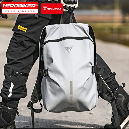 Motorrad-Helm-Rucksack – Große Kapazität, Helm-Aufbewahrungsrucksack, Wanderrucksack, Reflektierend und Wasserdicht