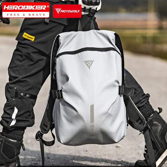 Motorrad-Helm-Rucksack – Große Kapazität, Helm-Aufbewahrungsrucksack, Wanderrucksack, Reflektierend und Wasserdicht