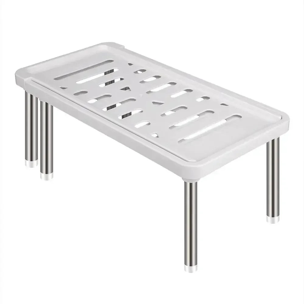 Verstellbares Küchenregal – Kunststoff-Schrankablage 35–61 cm, Multifunktionaler Aufbewahrungsorganizer für Küchenschränke