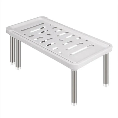 Verstellbares Küchenregal – Kunststoff-Schrankablage 35–61 cm, Multifunktionaler Aufbewahrungsorganizer für Küchenschränke