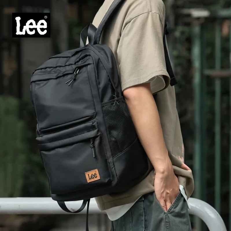 Klassischer Schwarzer Unisex College-Rucksack – Große Kapazität, lässig, Freizeit, Nylon Laptop-Rucksack für Damen und Herren