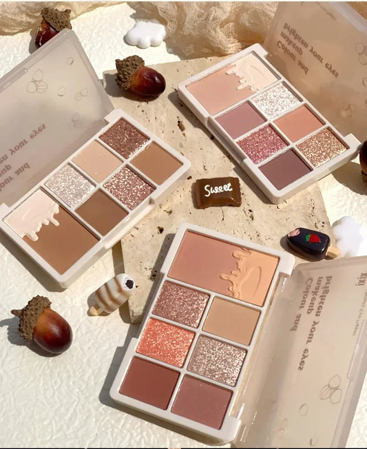 Chestnut 7-Color Eyeshadow Palette – Neutral Nude Brown Shades, Matte & Shimmer Finishes, Everyday Natural Makeup