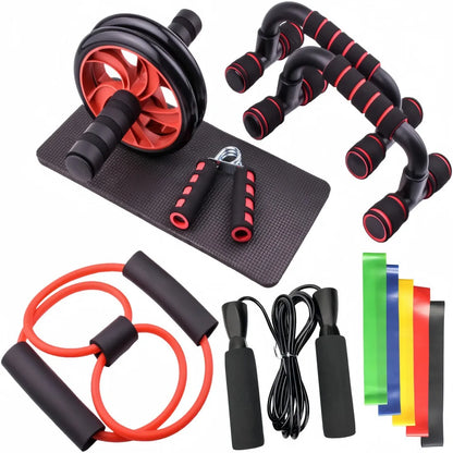 12-teiliges Ab-Roller Set – Bauchmuskeltrainer & Push-Up Unterstützung für Home Gym, Fitnessgeräte für Indoor Training