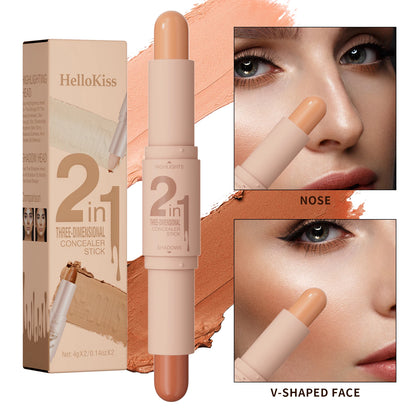 Doppelseitiger Highlighter & Contour Stick – 3D-Konturierung, Nasenschatten, Gesichtsform, Aufhellen & Modellieren