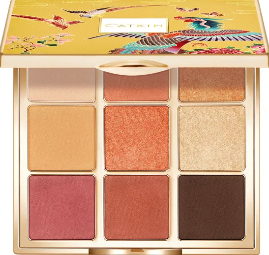 Lidschattenpalette – 9 Farben, Matt & Schimmer, Hochpigmentiert, Cremige Textur, Natürliche Bronze- & Neutral-Töne