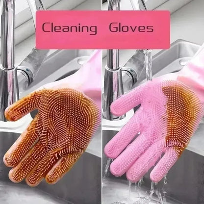 Silikon-Spülhandschuhe – Umweltfreundliche Mehrzweck-Reinigungshandschuhe, Wasserdicht, für Küche, Haustierbad & Autoreinigung