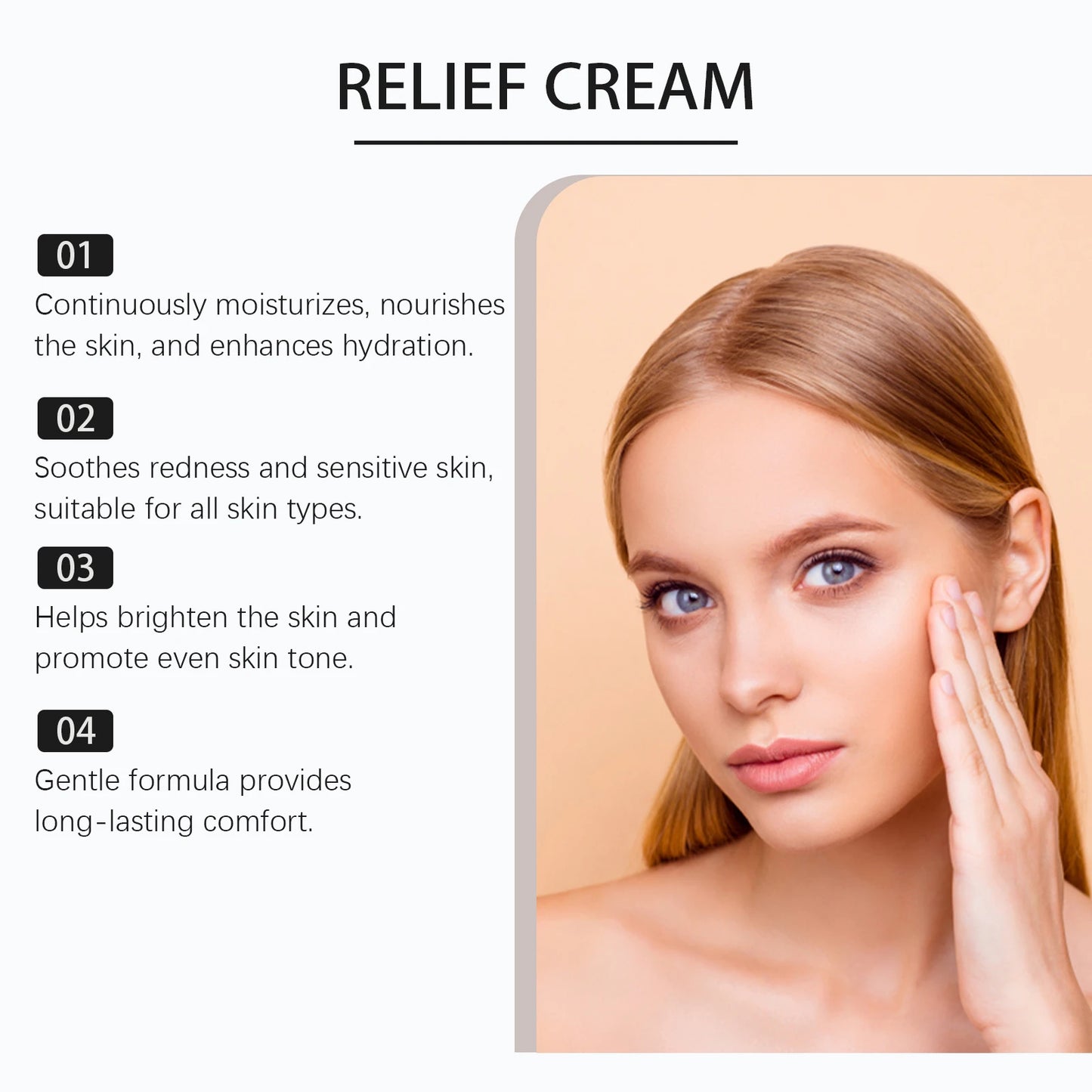 345 Relief Cream – Beruhigende Pflege gegen Rötungen, Lifting-Effekt, Aufhellend & Ausgleichender Hautton, Feuchtigkeitsspendende Glättungscreme 50 g