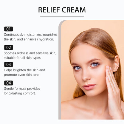 345 Relief Cream – Beruhigende Pflege gegen Rötungen, Lifting-Effekt, Aufhellend & Ausgleichender Hautton, Feuchtigkeitsspendende Glättungscreme 50 g