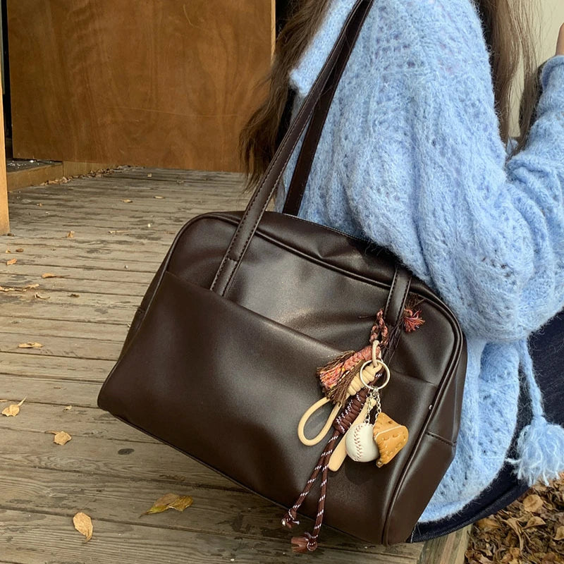 Koreanischer Stil Damen-Umhängetasche mit großem Fassungsvermögen – Vielseitige Vintage-Achsel-Tasche, Herbst 2025, Neue Ankunft Tote-Bag