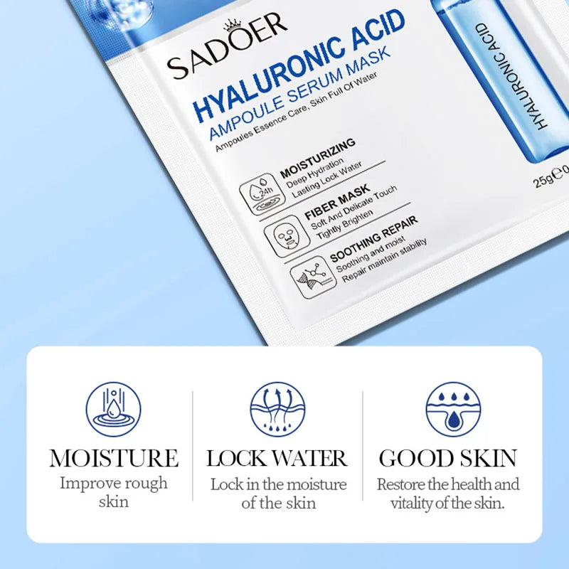15 Stück 24K Gold Vitamin C & Hyaluronsäure Gesichtsmasken – Feuchtigkeitsspendend, Straffend & Intensiv Hydratisierend – Gesichtspflege für strahlende Haut