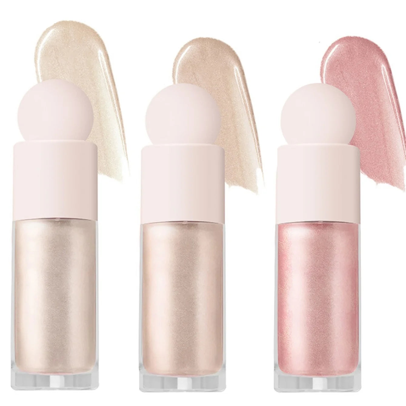 3 Farben Schimmer Flüssig-Highlighter – Langanhaltend, Gesicht & Körper, Glänzend, Ideal für Musikfestivals, Partys & Makeup-Zubehör
