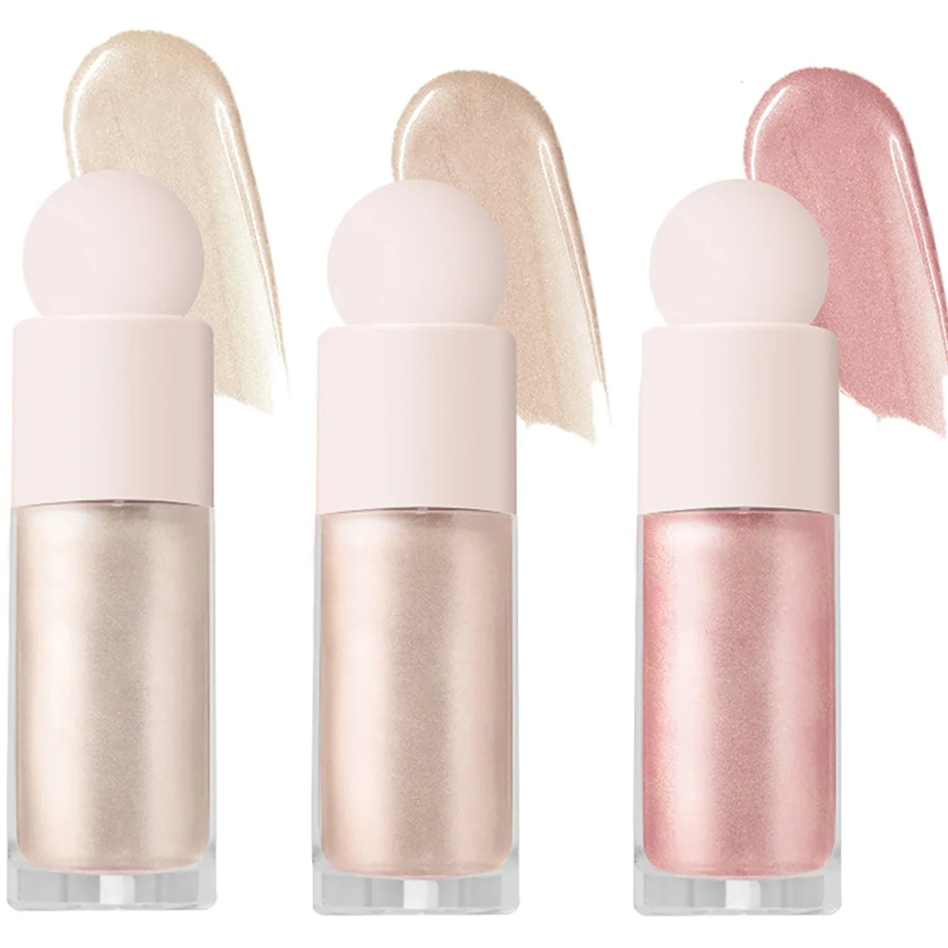 3 Farben Schimmer Flüssig-Highlighter – Langanhaltend, Gesicht & Körper, Glänzend, Ideal für Musikfestivals, Partys & Makeup-Zubehör