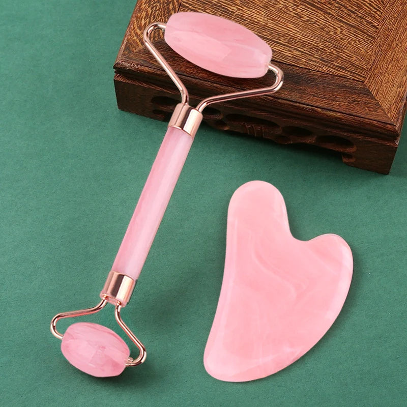 2-teiliges Gesichtsmassage-Set – Ice Roller für Gesicht, Hals & Augen, Gua Sha Board, Tragbarer Facial Roller für Lifting & Konturierung