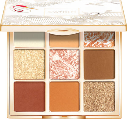 Lidschattenpalette – 9 Farben, Matt & Schimmer, Hochpigmentiert, Cremige Textur, Natürliche Bronze- & Neutral-Töne