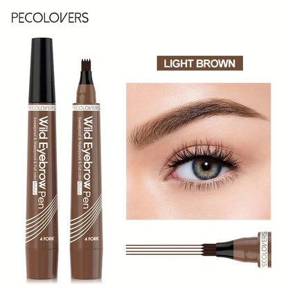 Flüssiger Augenbrauenstift in 5 Farben – langanhaltend, 4-geteilter Präzisionskopf, Grau- und Brauntöne für perfektes Augenbrauen-Make-up