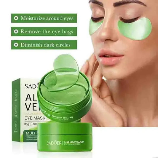 60pcs Aloe Vera Collagen Eye Mask Anti Dark C60 Stück Aloe Vera Kollagen Augenmasken – gegen dunkle Augenringe, Tränensäcke, Feuchtigkeitsverlust & Faltenpflegeircles Eyes Bags Moisturizing Anti-Wrinkles Eye Patches Eyes Skin Care Products