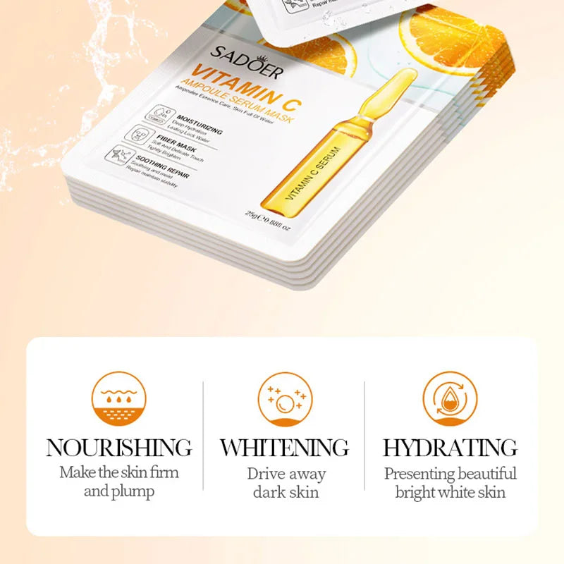 15 Stück 24K Gold Vitamin C & Hyaluronsäure Gesichtsmasken – Feuchtigkeitsspendend, Straffend & Intensiv Hydratisierend – Gesichtspflege für strahlende Haut