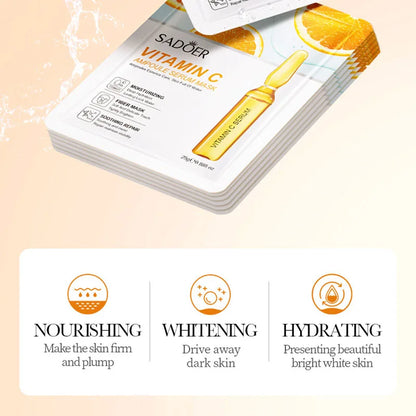 15 Stück 24K Gold Vitamin C & Hyaluronsäure Gesichtsmasken – Feuchtigkeitsspendend, Straffend & Intensiv Hydratisierend – Gesichtspflege für strahlende Haut