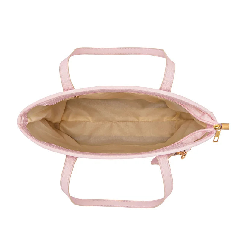 Vintage Bedruckte Tote Bag – Süße Rosa Reisetasche mit großem Fassungsvermögen, Lässige Damenhandtasche für Pendeln und Alltag, Schultertasche