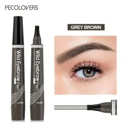 Flüssiger Augenbrauenstift in 5 Farben – langanhaltend, 4-geteilter Präzisionskopf, Grau- und Brauntöne für perfektes Augenbrauen-Make-up