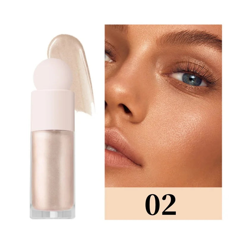 3 Farben Schimmer Flüssig-Highlighter – Langanhaltend, Gesicht & Körper, Glänzend, Ideal für Musikfestivals, Partys & Makeup-Zubehör