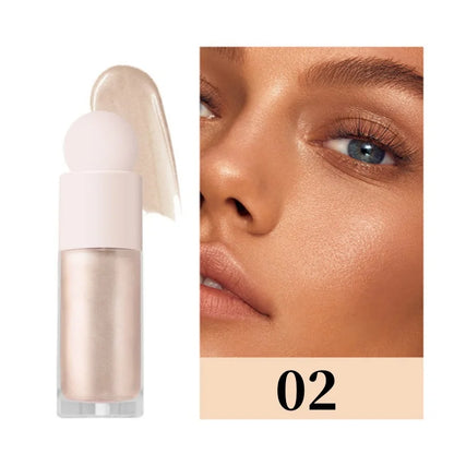 3 Farben Schimmer Flüssig-Highlighter – Langanhaltend, Gesicht & Körper, Glänzend, Ideal für Musikfestivals, Partys & Makeup-Zubehör