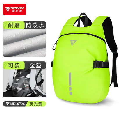 Motorrad-Helm-Rucksack – Große Kapazität, Helm-Aufbewahrungsrucksack, Wanderrucksack, Reflektierend und Wasserdicht