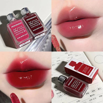Transparentes Rotes Lip Gloss – Spiegelnder Jelly-Liquid Lippenstift, Hydratisierend & Feuchtigkeitsspendend, Langanhaltend, Lippenfarbe & Make-up