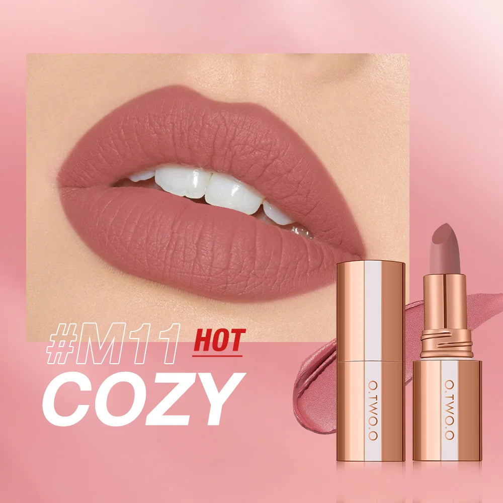 Matt Lippenstift – Langanhaltend, Wasserfest, Wischfest, Klassisch, Hochpigmentiert, Samtiges Finish, Lippen-Make-up