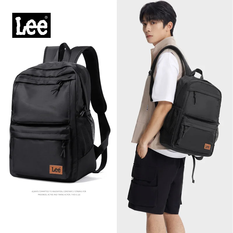 Klassischer Schwarzer Unisex College-Rucksack – Große Kapazität, lässig, Freizeit, Nylon Laptop-Rucksack für Damen und Herren