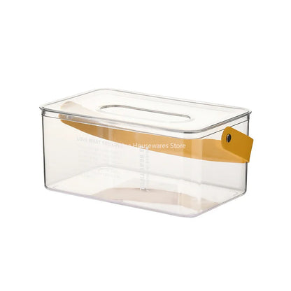 Tragbare Taschentuchbox mit Deckel für den Heim- und Schreibtischgebrauch, kreatives minimalistisches Design mit Pull-out-Funktion, transparente und leichte Aufbewahrungsbox für Taschentücher.