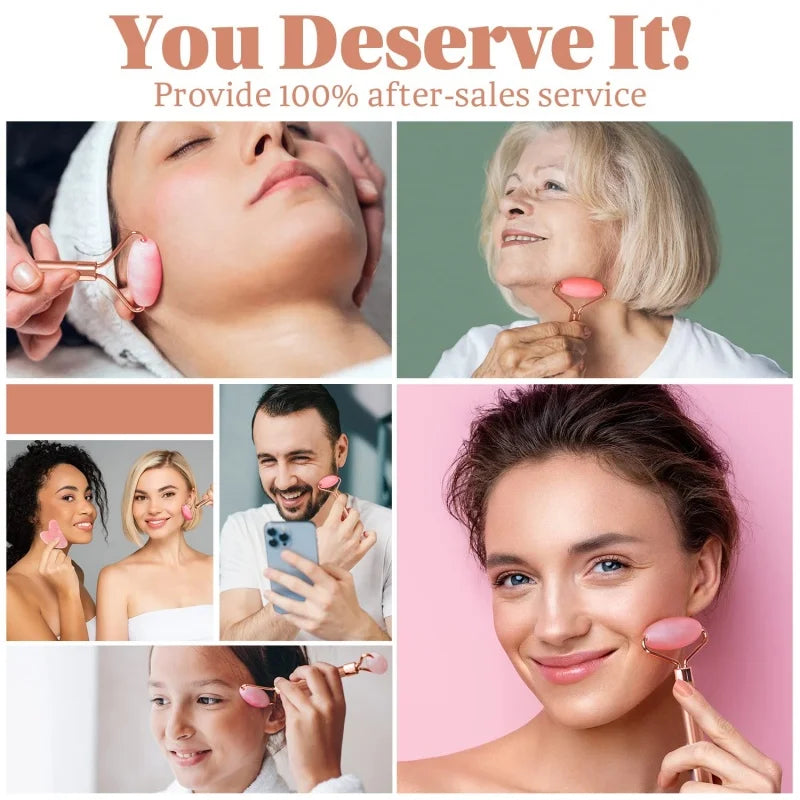 2-teiliges Gesichtsmassage-Set – Ice Roller für Gesicht, Hals & Augen, Gua Sha Board, Tragbarer Facial Roller für Lifting & Konturierung