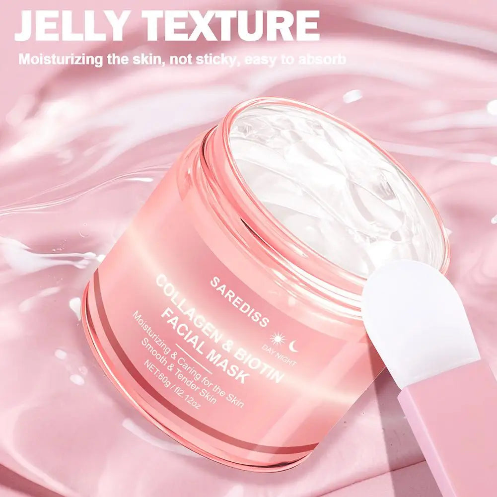 1/2 Stück Collagen Night Wrapping Mask – Abziehbare Overnight-Collagen-Gesichtsmaske. Spendet intensive Feuchtigkeit, strafft die Haut und verleiht einen strahlenden Glow. Hilft, Hauterschlaffung sichtbar zu reduzieren.
