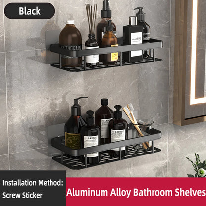 Wandmontiertes Eckregal fürs Badezimmer – Rechteckiges Duschregal ohne Bohren, Wandablage für Shampoo, Handtücher und Badaccessoires