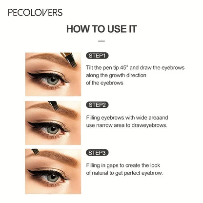 Flüssiger Augenbrauenstift in 5 Farben – langanhaltend, 4-geteilter Präzisionskopf, Grau- und Brauntöne für perfektes Augenbrauen-Make-up
