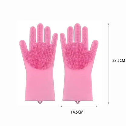 Silikon-Spülhandschuhe – Umweltfreundliche Mehrzweck-Reinigungshandschuhe, Wasserdicht, für Küche, Haustierbad & Autoreinigung