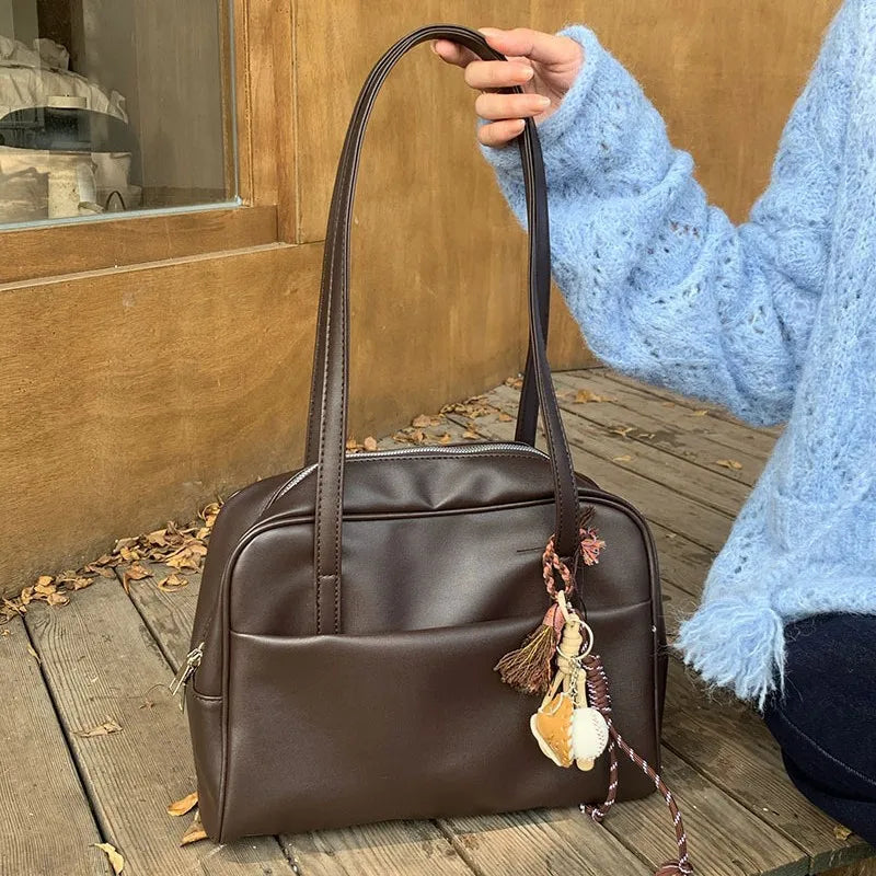 Koreanischer Stil Damen-Umhängetasche mit großem Fassungsvermögen – Vielseitige Vintage-Achsel-Tasche, Herbst 2025, Neue Ankunft Tote-Bag