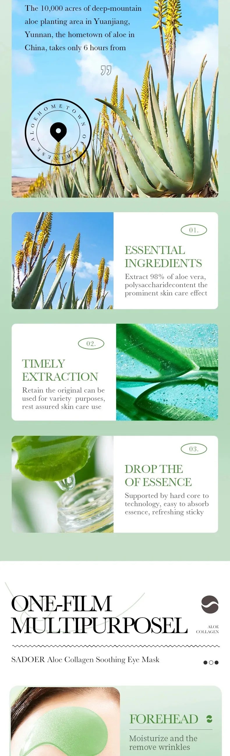 60pcs Aloe Vera Collagen Eye Mask Anti Dark C60 Stück Aloe Vera Kollagen Augenmasken – gegen dunkle Augenringe, Tränensäcke, Feuchtigkeitsverlust & Faltenpflegeircles Eyes Bags Moisturizing Anti-Wrinkles Eye Patches Eyes Skin Care Products
