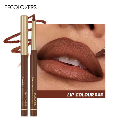 Matte Lippenkonturenstifte in 6 Farben – abgeschrägte Präzisionsspitze, natürliche Nude- & Brauntöne, langanhaltendes Make-up