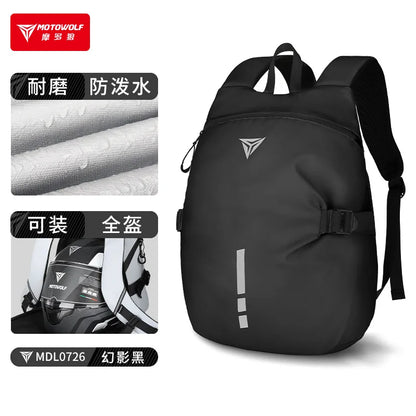 Motorrad-Helm-Rucksack – Große Kapazität, Helm-Aufbewahrungsrucksack, Wanderrucksack, Reflektierend und Wasserdicht
