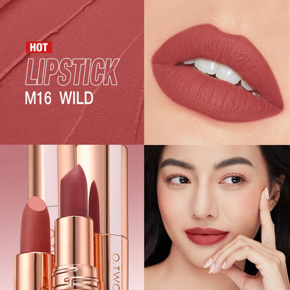 Matt Lippenstift – Langanhaltend, Wasserfest, Wischfest, Klassisch, Hochpigmentiert, Samtiges Finish, Lippen-Make-up