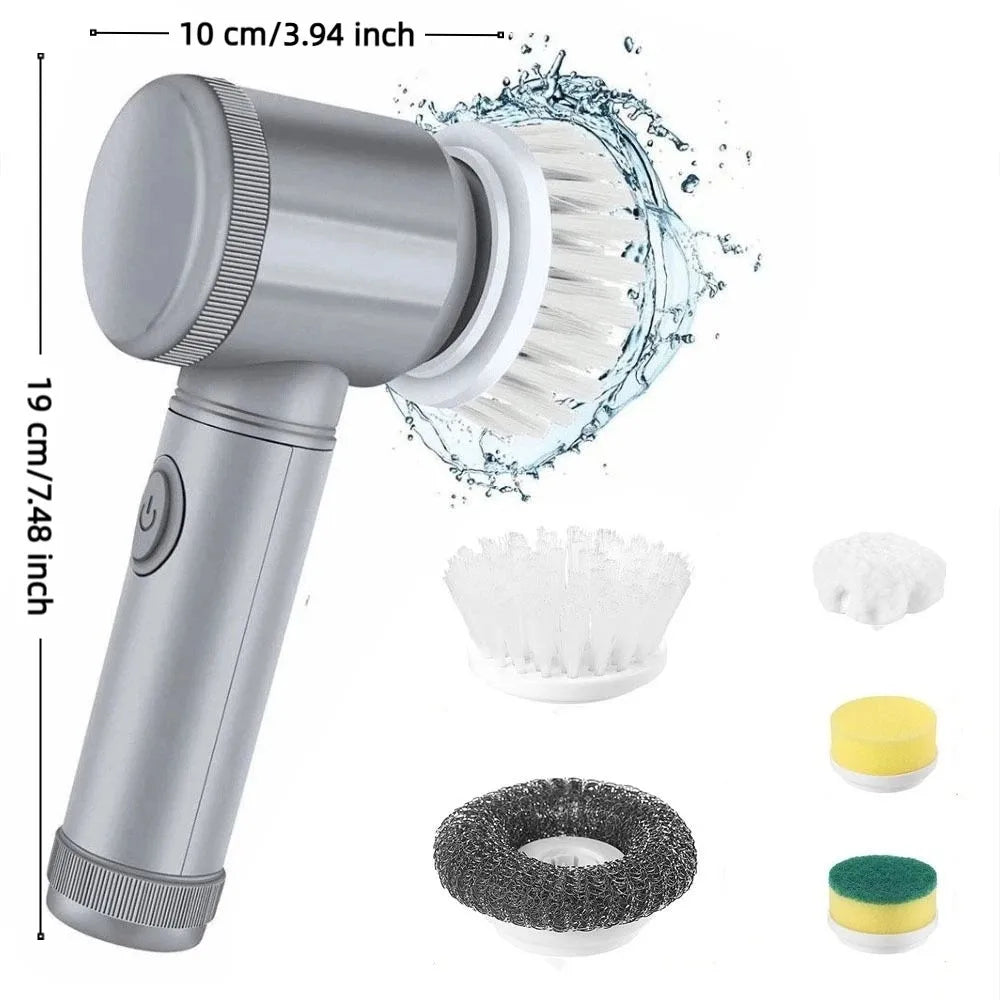 5-in-1 Electric Cleaning Brush Rechargeable IPX6 Waterproof Electric Shoe Polisher Wireless Automatic Electric Spin Scrubber
