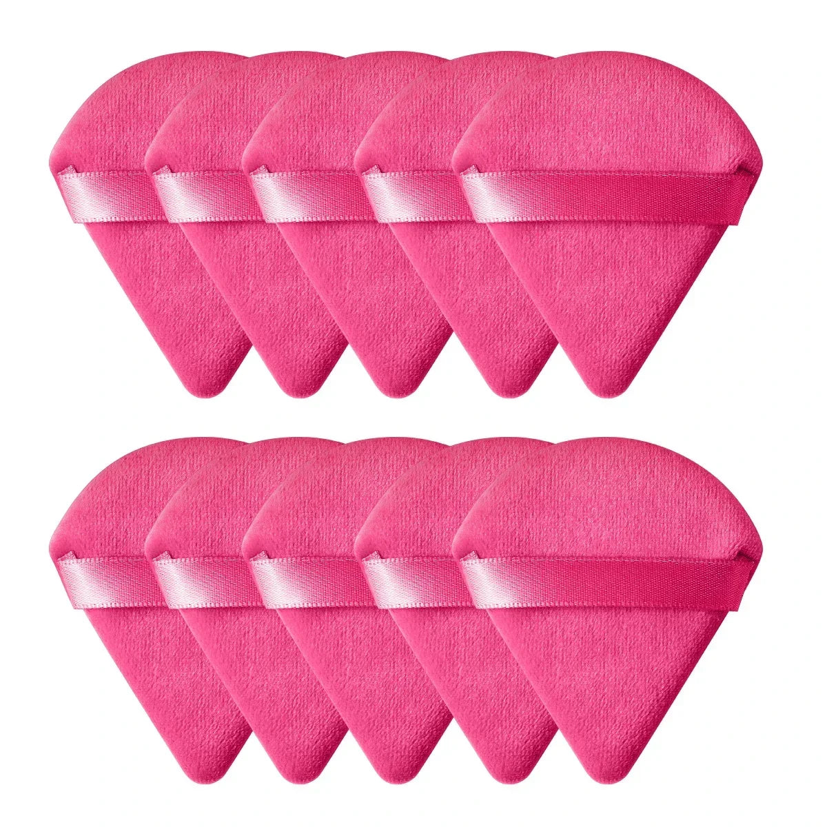 10/20 Stück Dreieckige Samt-Puderquaste – Mini Make-up-Schwamm | Waschbar, leicht & ideal für Gesichtsmake-up
