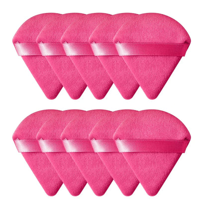 10/20 Stück Dreieckige Samt-Puderquaste – Mini Make-up-Schwamm | Waschbar, leicht & ideal für Gesichtsmake-up