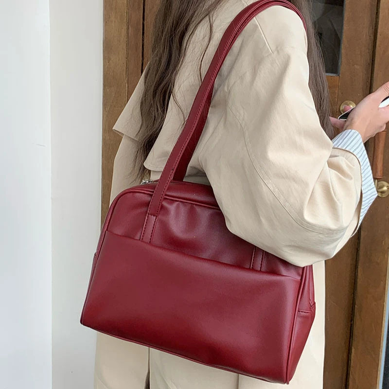 Koreanischer Stil Damen-Umhängetasche mit großem Fassungsvermögen – Vielseitige Vintage-Achsel-Tasche, Herbst 2025, Neue Ankunft Tote-Bag