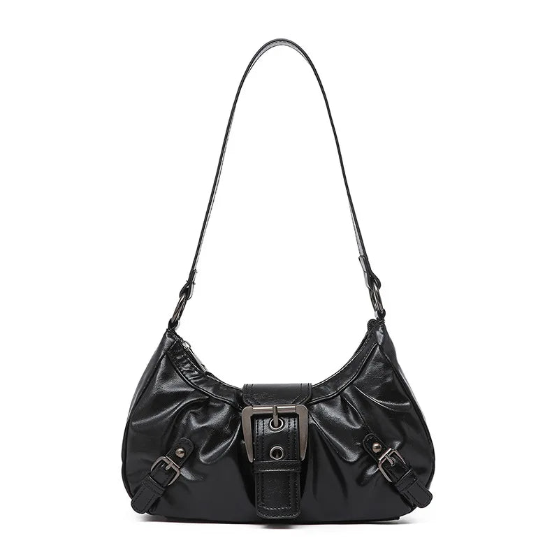 Y2K Retro Hobo-Umhängetasche für Damen mit Falten – Trendige Achsel-Clutch für Reisen, Arbeit und Shopping