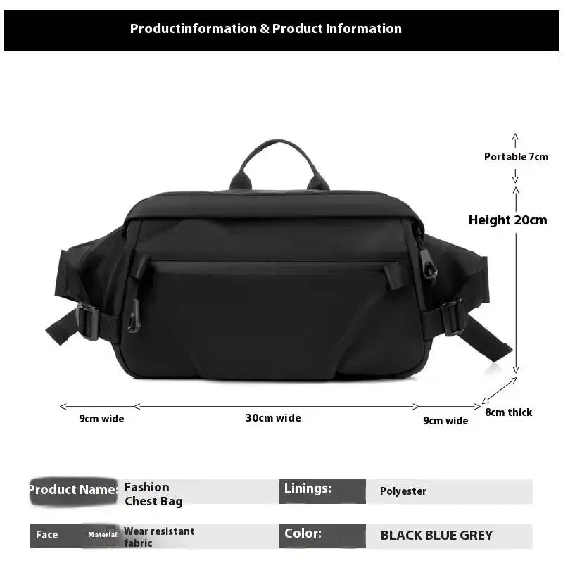 Multifunktionale Herren-Brusttasche – Trendige Street-Umhängetasche mit großem Stauraum