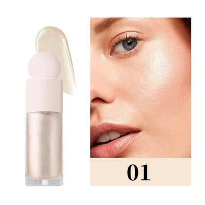 3 Farben Schimmer Flüssig-Highlighter – Langanhaltend, Gesicht & Körper, Glänzend, Ideal für Musikfestivals, Partys & Makeup-Zubehör