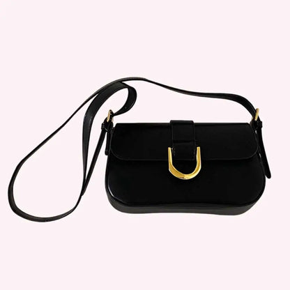 Retro Schultertasche aus Lackleder für Damen – Luxus Klappen-Crossbody-Tasche, Einfarbig, Unterarmtasche, Rote Crossbody-Handtasche für Frauen